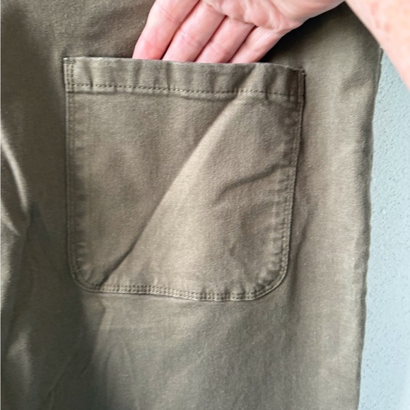 Loft High Rise Straight Olive Green Pants Size 16 Cotton Blend Teacher School - Picture 9 of 12